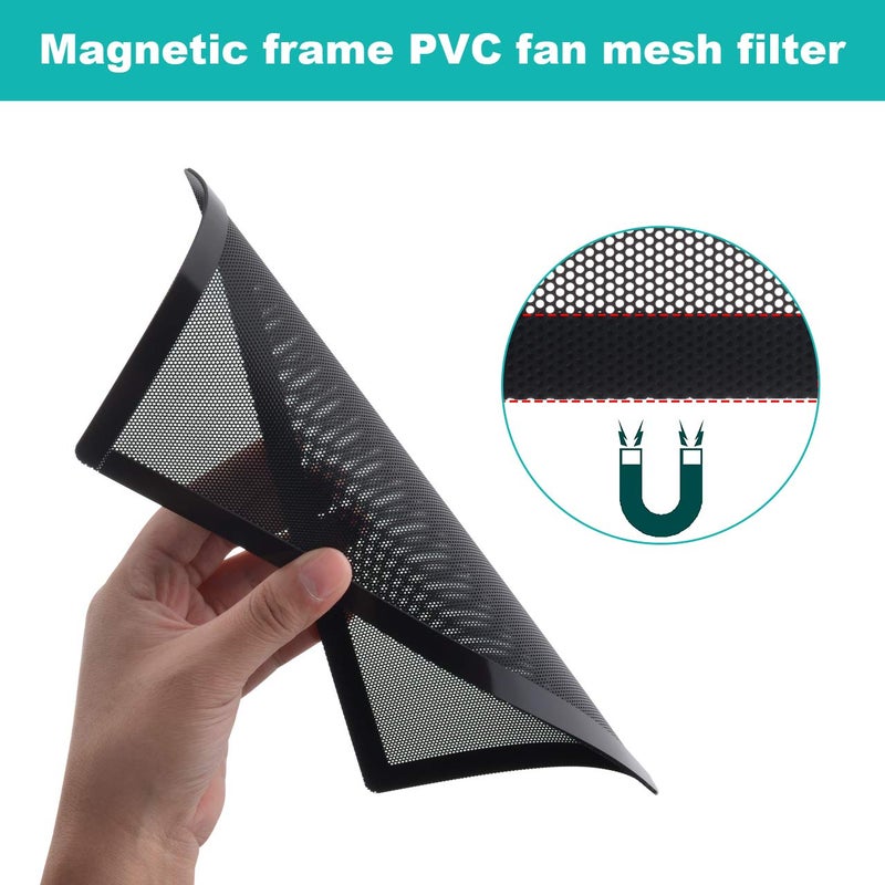 CM Computer Case Fan Dust Filter PC Mesh Filter Cover Grills with Magnetic Frame, Black Color (240 x 120 mm (2 Pcs)) - Image 5